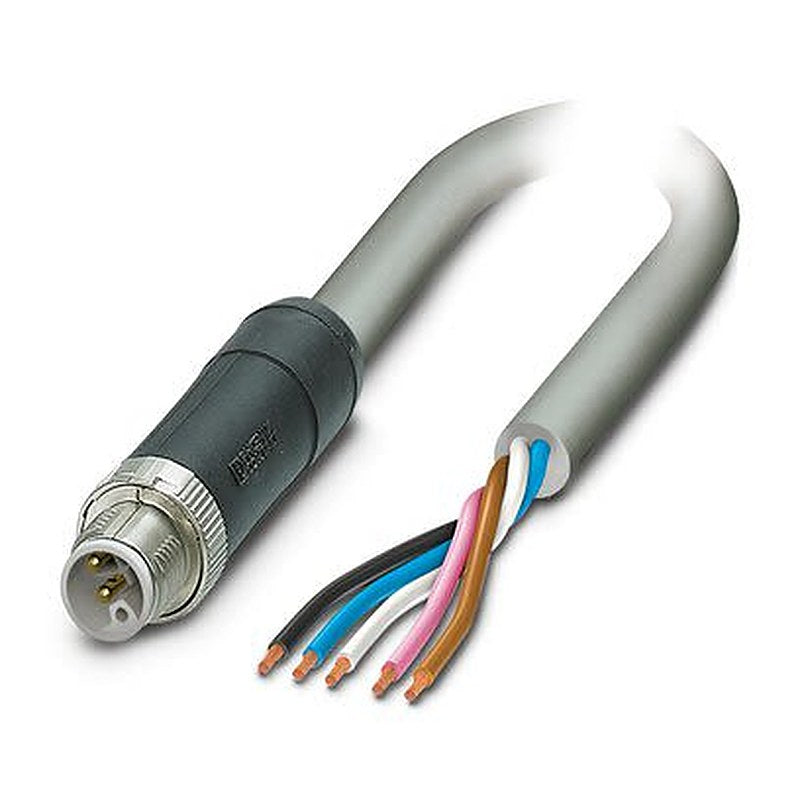 Phoenix Contact SAC, 3 m 5 Core Power Cable, Grey Polyurethane 80 °C