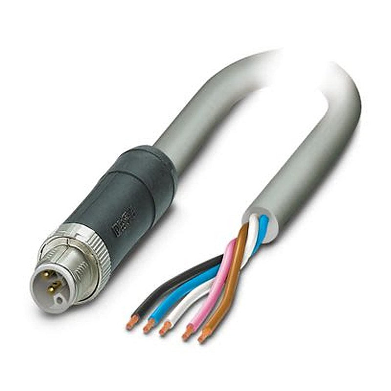 Phoenix Contact SAC, 10 m 5 Core Power Cable, Grey Polyurethane 80 °C