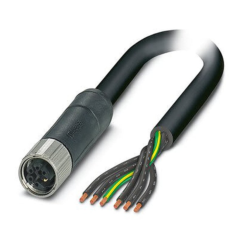 Phoenix Contact SAC, 1.5 m 6 Core Power Cable, Grey, Black Polyurethane 80 °C