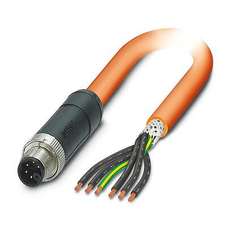 Phoenix Contact SAC, 1.5 m 6 Core Power Cable, Orange Polyvinyl Chloride 80 °C