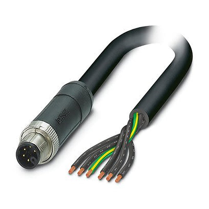Phoenix Contact 14149, 3 m 6 Core Power Cable, Grey, Black Polyvinyl Chloride 80 °C