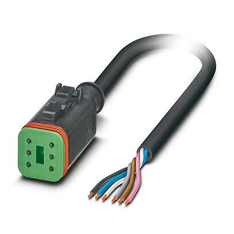 Phoenix Contact 6 way Free Cable End to Female 6 way Straight, Straight Sensor Actuator Cable, 3 m