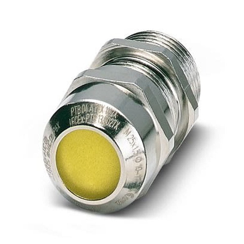 Phoenix Contact G-ESISEC Series Silver Nickel Plated Brass Cable Gland, M12 x 1.5 Thread, 4 mm min., 7 mm max., IP66,