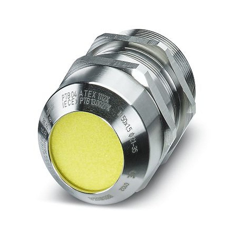 Phoenix Contact G-ESISEC Series Brass Brass Cable Gland, M50 x 1.5 Thread, 21 mm min., 35 mm max., IP68, IP66