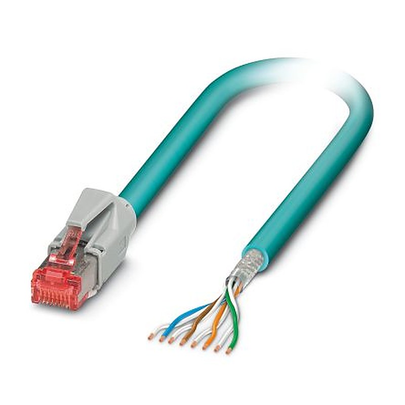 Phoenix Contact VS-IP20-OE-94F-LI/2.0, 2 m Cat6 Ethernet Cable, Blue, Shielded 2 Polyurethane Sheath