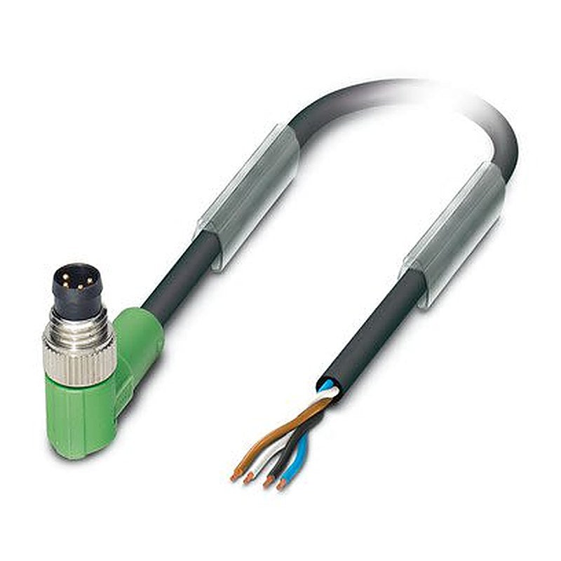 Phoenix Contact Male 4 way M8, Right Angle to Straight Sensor Actuator Cable, 1.5 m