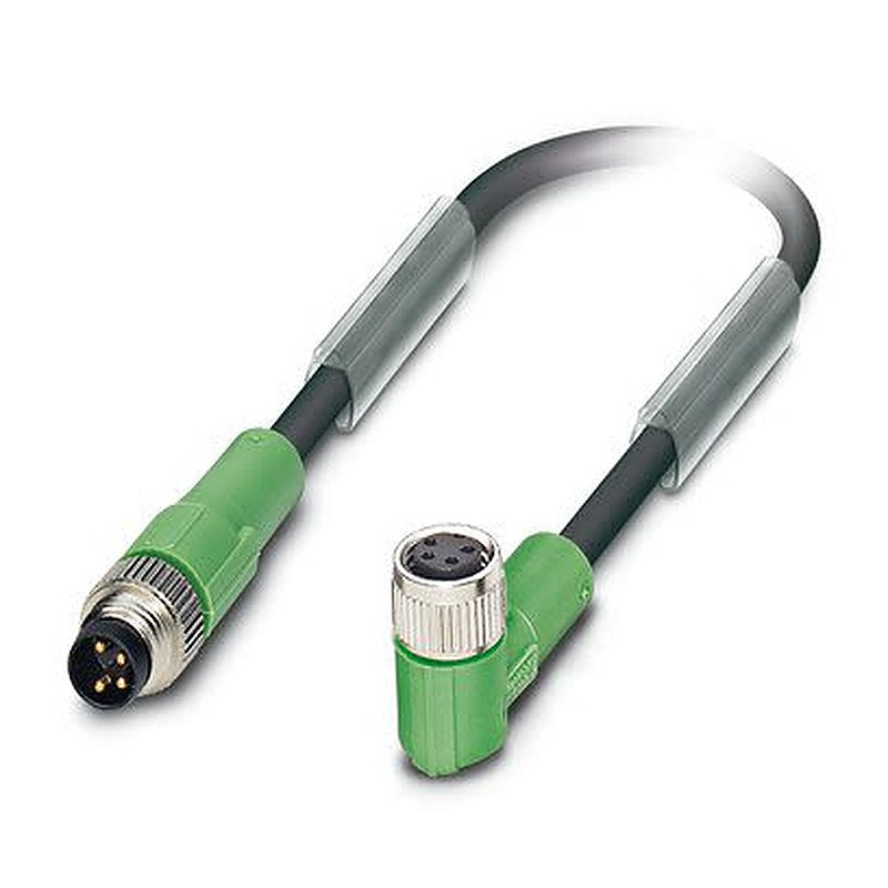 Phoenix Contact Male 4 way M8, M8, Straight, Straight to Female 4 way Angled Socket M8, Angled Socket M8 Sensor Actuator