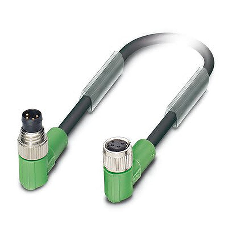 Phoenix Contact Male 4 way M8, M8, Right Angle, Right Angle to Female 4 way Angled Socket M8, Angled Socket M8