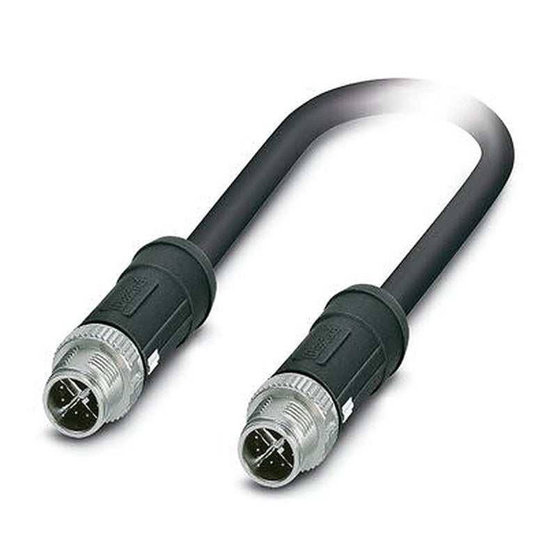 Phoenix Contact NBC, 5 m Cat6a Cat6A Cable, Black Straight to Male M12 Male, Shielded Polyethylene Sheath