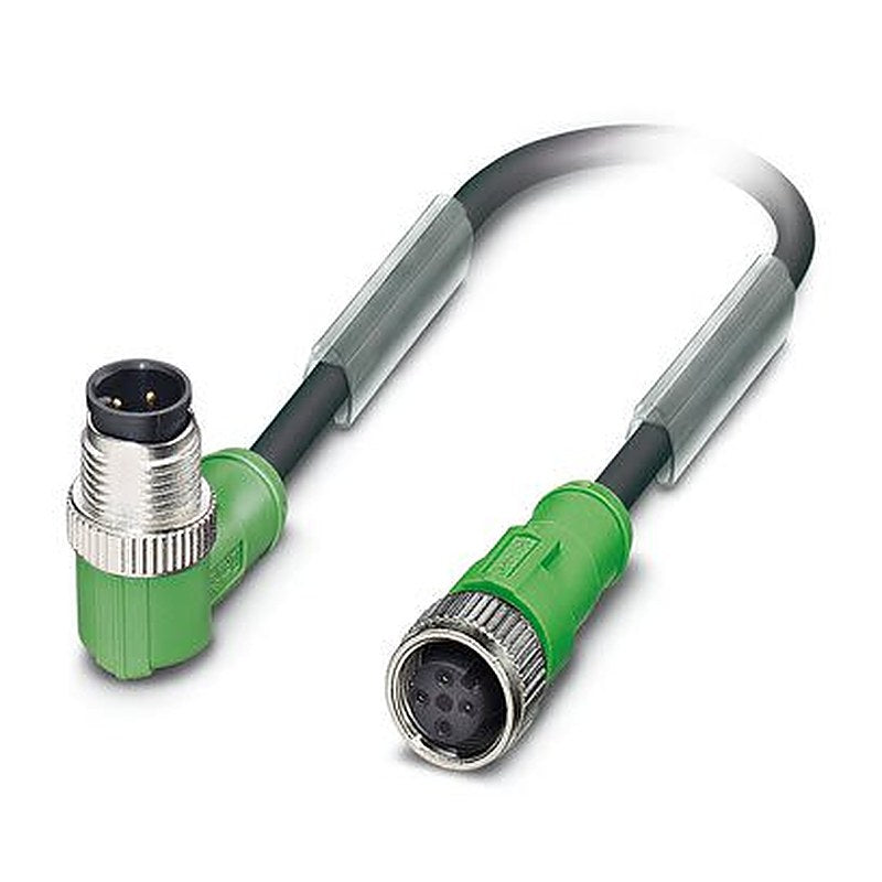 Phoenix Contact Male 4 way M12, M12, Right Angle, Right Angle to Female 4 way M12, M12, Straight, Straight