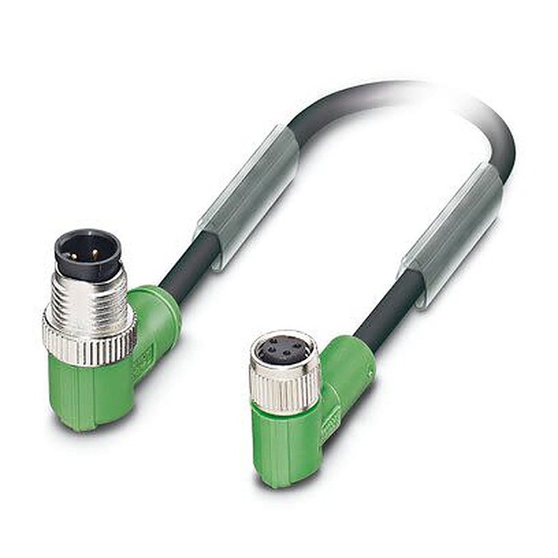 Phoenix Contact Male 4 way M12, M12, Right Angle, Right Angle to Female 4 way Angled Socket M8, Angled Socket M8 Sensor