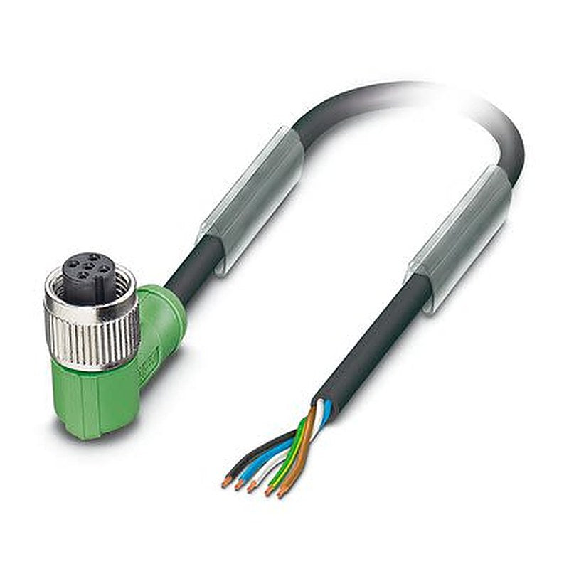Phoenix Contact Free Cable End to Female 5 way Angled Socket M12 Actuator/Sensor Cable, 5 m