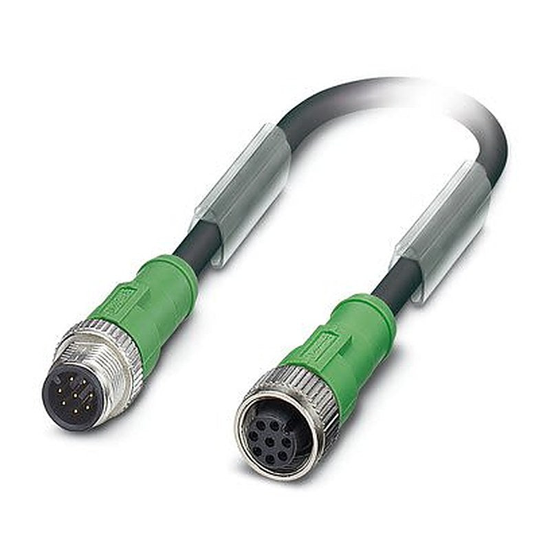 Phoenix Contact Male 8 way M12, Straight to Female 8 way M12, Straight Sensor Actuator Cable, 3 m