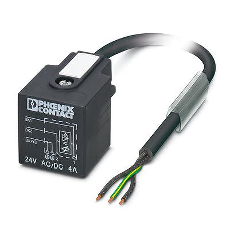 Phoenix Contact Free Cable End to Male 3 way Straight, Valve Connector Actuator/Sensor Cable, 3 m