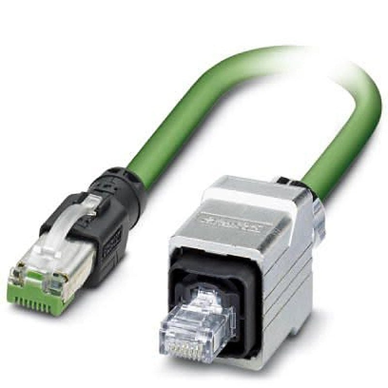 Phoenix Contact VS, 5 m Cat5e Ethernet Cable, Green, Shielded 4 Screened Polyvinyl Chloride Sheath