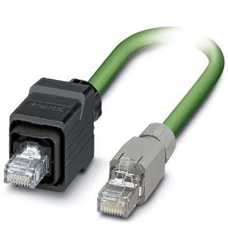 Phoenix Contact VS, 5 m Cat5e Ethernet Cable, Green, Shielded 4 Screened Polyvinyl Chloride Sheath