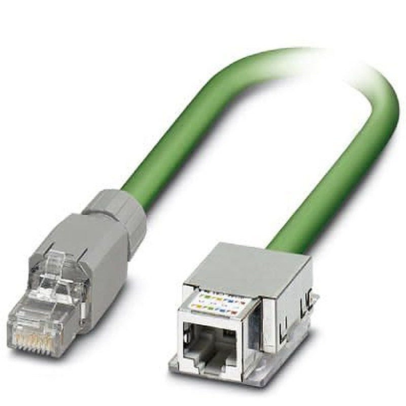 Phoenix Contact VS, 2 m Cat5e Ethernet Cable, Green, Shielded 4 Screened Polyvinyl Chloride Sheath