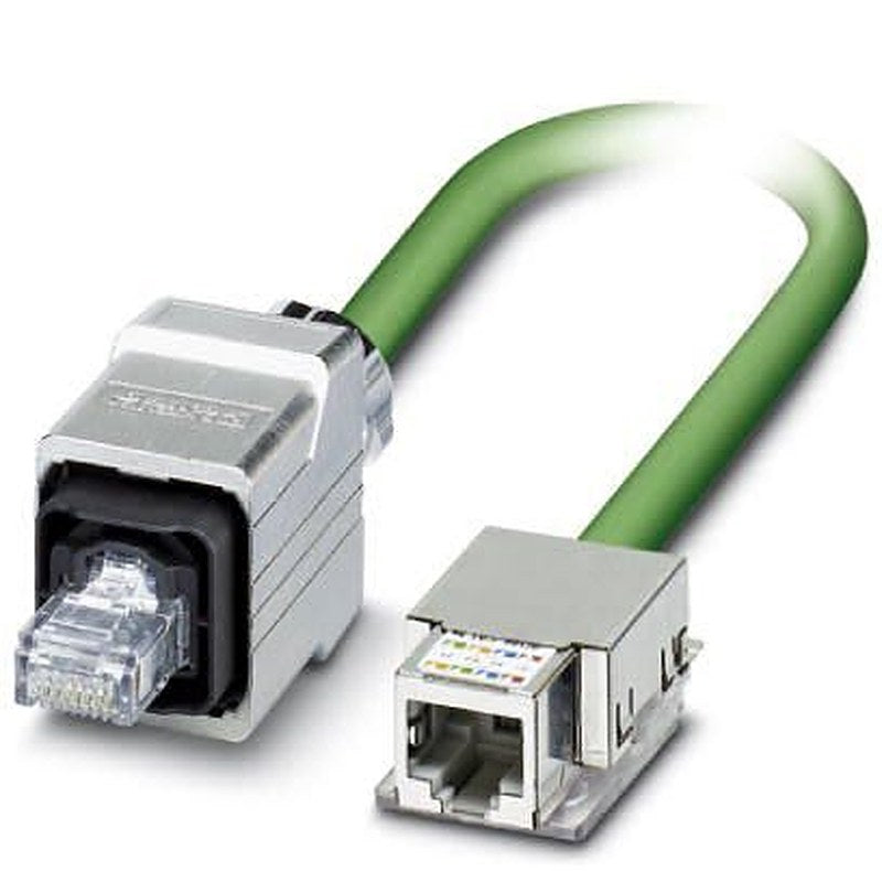 Phoenix Contact VS, 2 m Cat5e Ethernet Cable, Green, Shielded Screened Polyvinyl Chloride Sheath