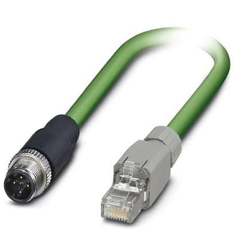 Phoenix Contact NBC, 2 m Cat5 Ethernet Cable, Green, Shielded 4 Screened Polyurethane Sheath