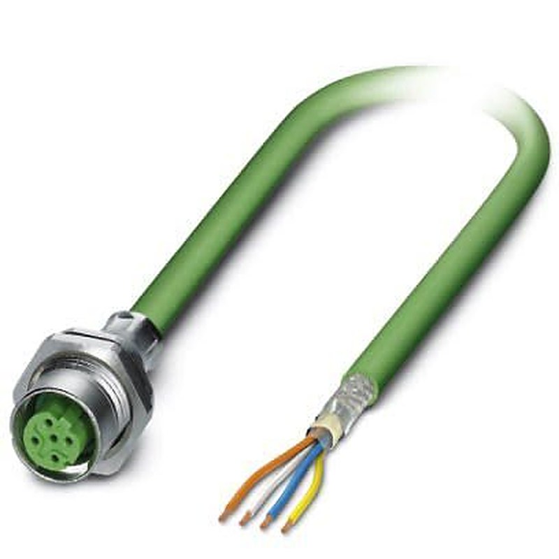 Phoenix Contact VS, 2 m Cat5 Ethernet Cable, Green, Shielded 4 Screened Polyurethane Sheath