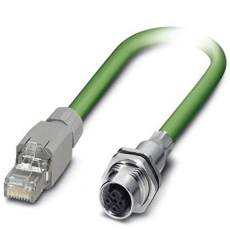 Phoenix Contact VS, 5 m Cat5e Ethernet Cable, Green, Shielded 1 Screened Polyurethane Sheath