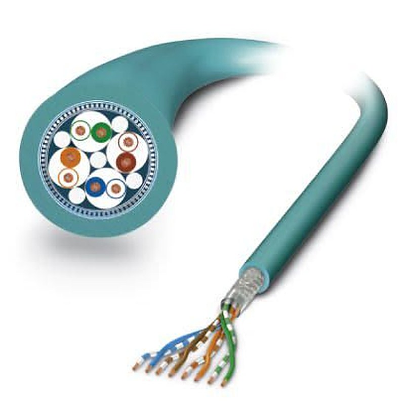 Phoenix Contact VS, 100 m Cat5 Ethernet Cable, Blue, Shielded 8 Screened Polyurethane Sheath