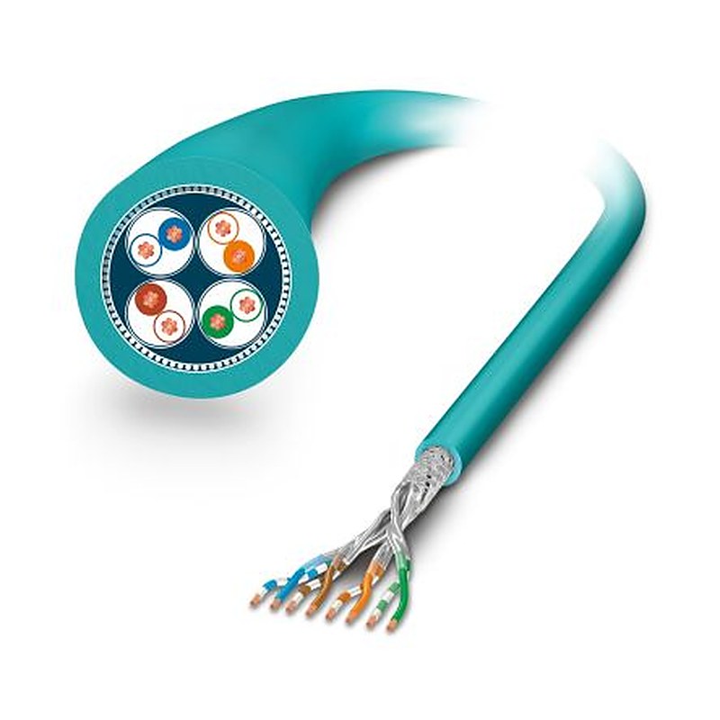 Phoenix Contact, 100 m Cat6a Ethernet Cable, Blue, Shielded 2 Polyurethane Sheath