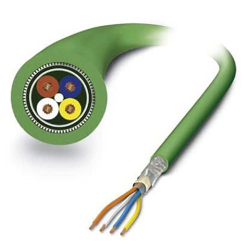 Phoenix Contact VS, 100 m Cat5 Ethernet Cable, Green, Shielded 4 Screened Polyurethane Sheath