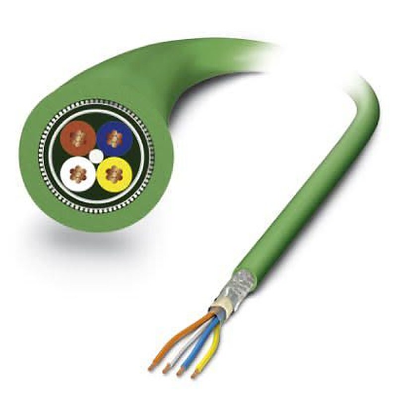 Phoenix Contact VS, 100 m Cat5 Ethernet Cable, Green, Shielded 4 Screened Polyurethane Sheath