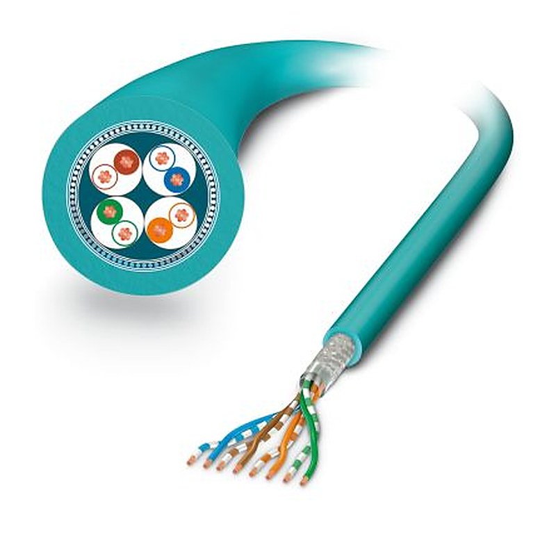 Phoenix Contact VS, 100 m Cat5 Ethernet Cable, Blue, SF/UTP 8 Screened Polyurethane Sheath