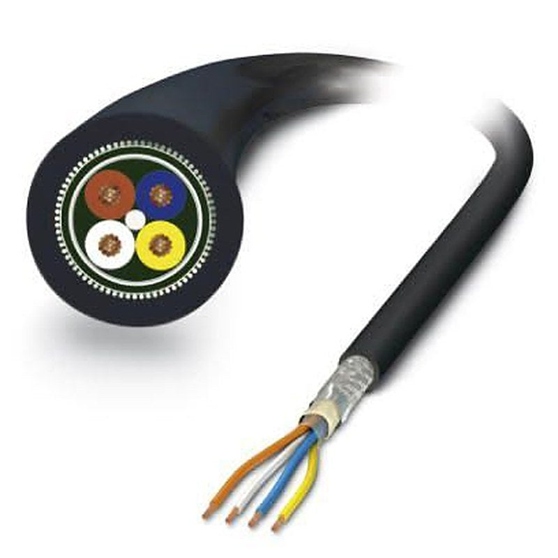Phoenix Contact VS, 100 m Cat5 Ethernet Cable, Black, Shielded 4 Screened PEX Sheath
