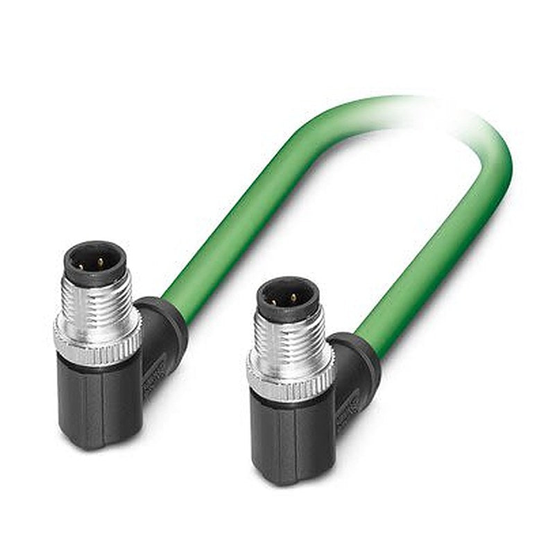 Phoenix Contact, 2 m Cat5 Cat5 Cable, Green M12 to Male M12 Male Polyurethane Sheath, Shielded