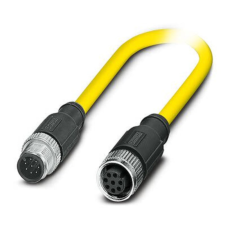 Phoenix Contact Male 8 way M12, Straight, Straight to Female 8 way M12, Straight, Straight Actuator/Sensor Cable, 15 m