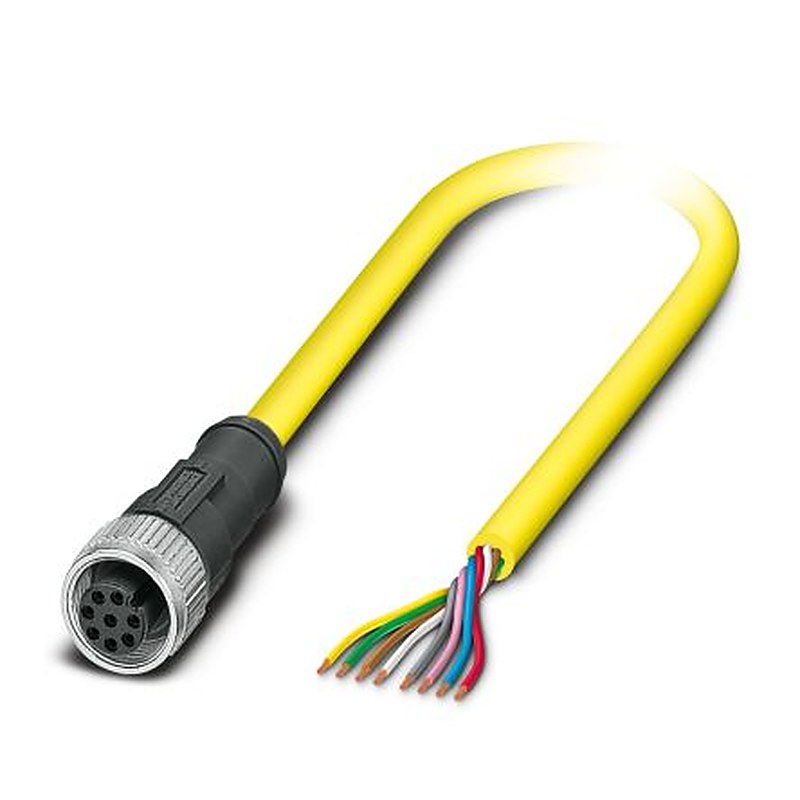 Phoenix Contact Male 5 way M12, Straight to Male 8 way M12, Straight Sensor Cable, 15 m
