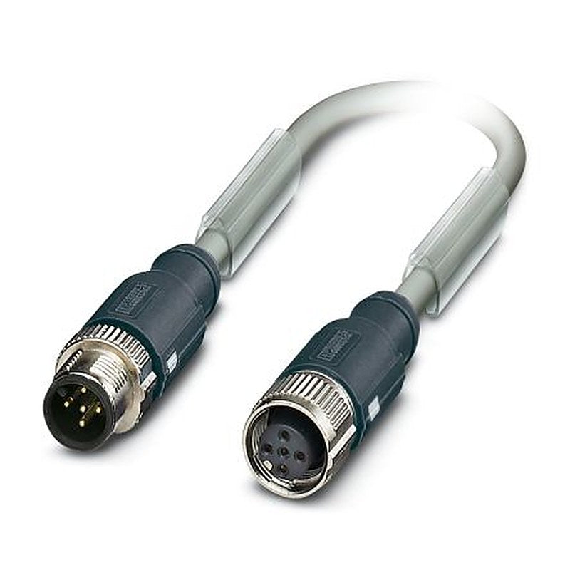 Phoenix Contact Male 5 way Threaded to Female 5 way M12 Bus Cable, 1 m