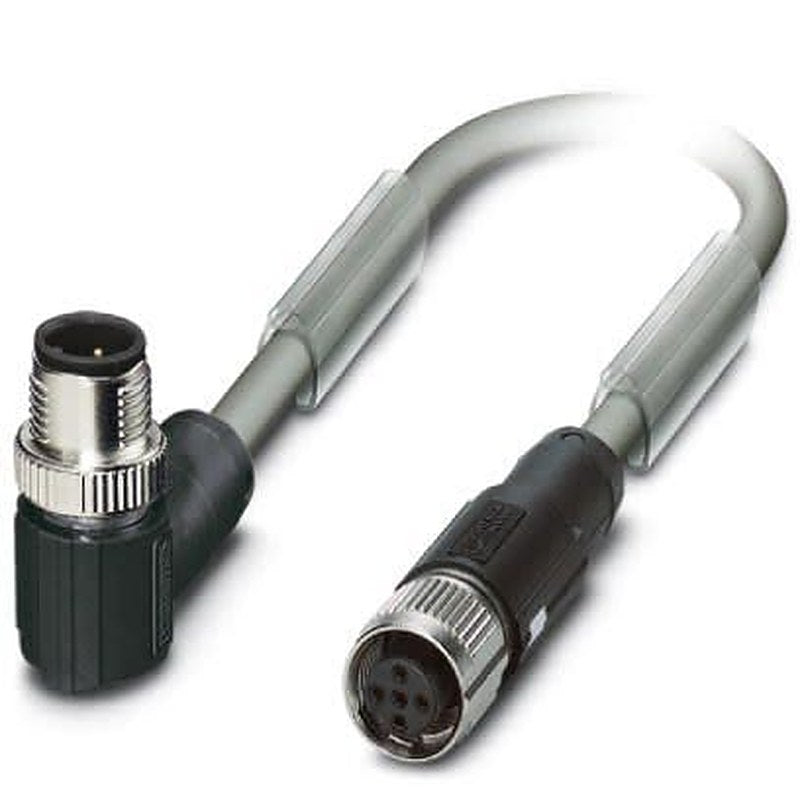Phoenix Contact Male 5 way M12, Right Angle to Female 5 way M12, Straight Bus Cable, 10 m