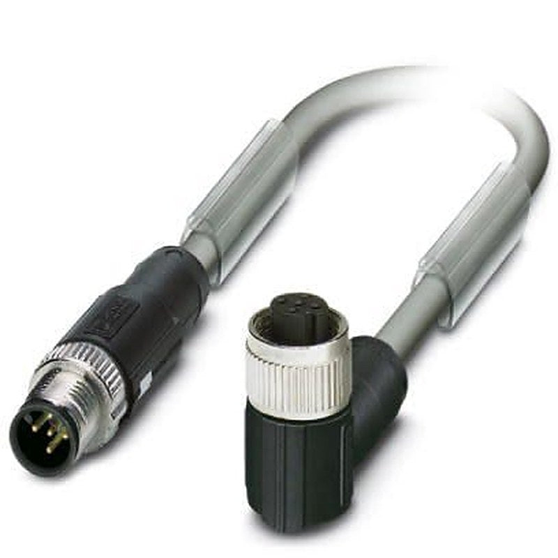 Phoenix Contact Male 5 way M12, Straight to Female 5 way Angled Socket M12 Bus Cable, 10 m