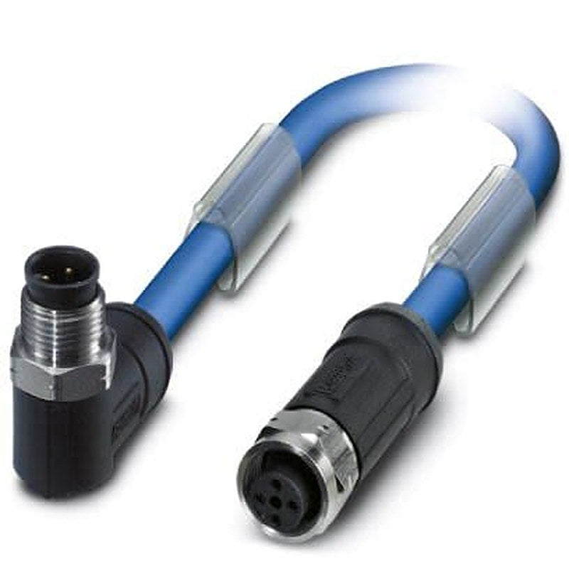 Phoenix Contact Male 3 way M12, Right Angle to Female M12, Straight Bus Cable, 1 m