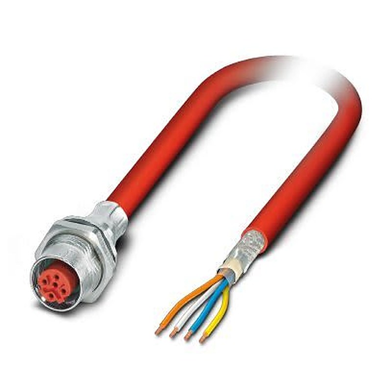 Phoenix Contact VS, 5 m Cat5 Ethernet Cable, Red, Shielded 4 Screened Polyvinyl Chloride Sheath