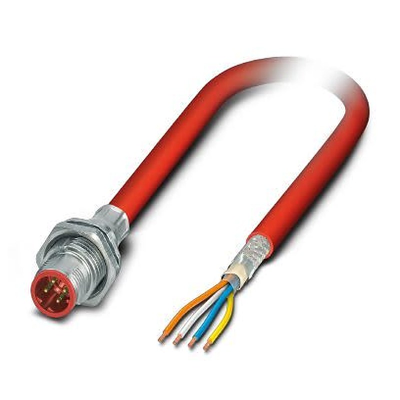 Phoenix Contact VS, 500 mm Cat5 Ethernet Cable, Red, Shielded 4 Screened Polyvinyl Chloride Sheath