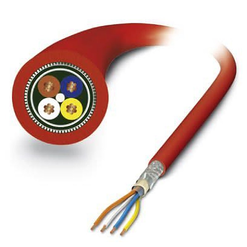 Phoenix Contact VS, 100 m Cat5 Ethernet Cable, Red, Shielded 4 Screened Polyvinyl Chloride Sheath