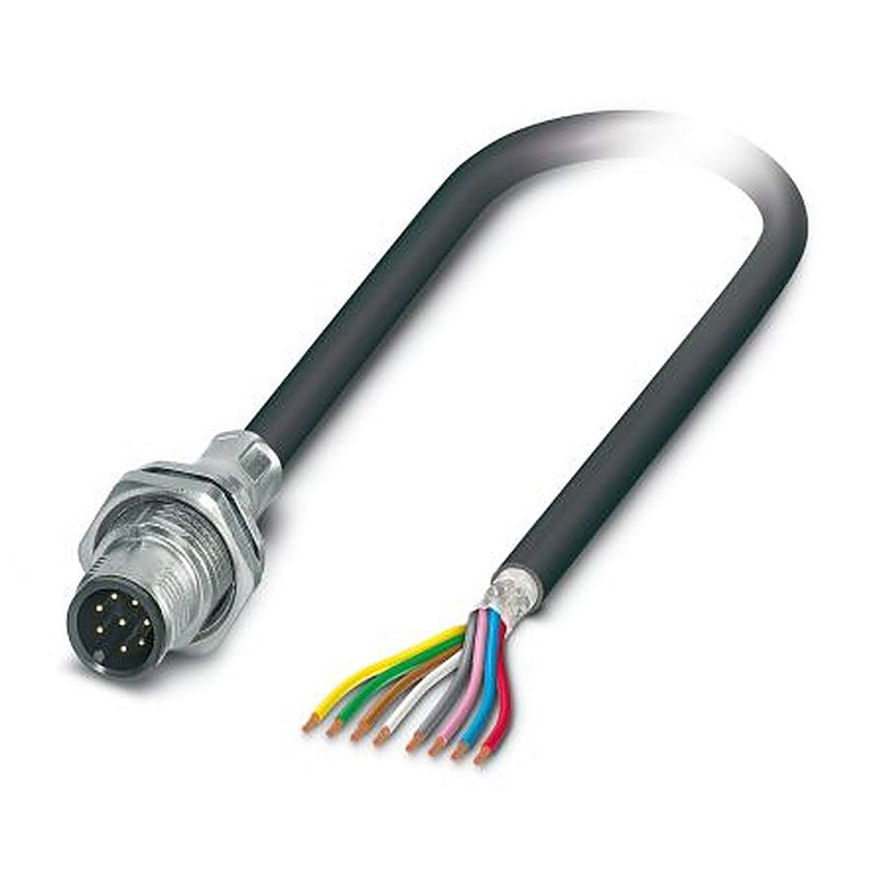 Phoenix Contact Male 8 way M12 to 8 way Free Cable End Sensor Actuator Cable, 2 m