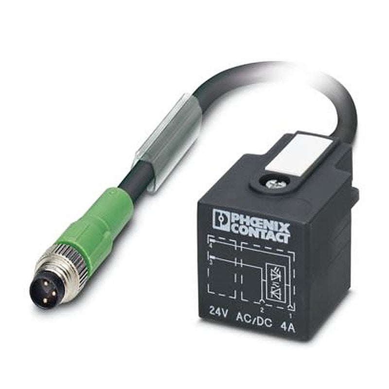 Phoenix Contact Male 3 way M12, Straight to Valve Connector Sensor Actuator Cable, 600 mm