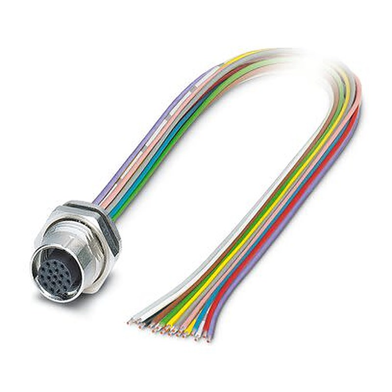 Phoenix Contact Connector, 17 Contacts, Rear, M12 Connector, Socket, Female, IP67