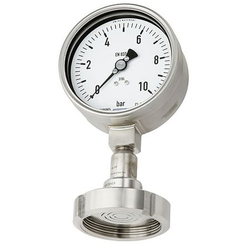 WIKA DN 25 Threaded Pressure Gauge, 100 mm, 10 bar