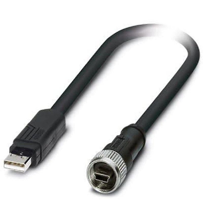 Phoenix Contact IC Socket USB Cable, Male USB Type A to Female, USB 2.0 USB Type A, Black, 5 m