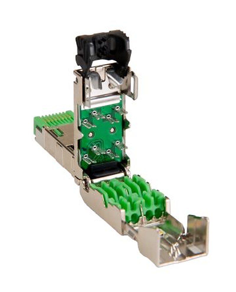 Phoenix Contact CUC-IND-C1ZNI-T/R4IP8 Series RJ45 Connector Male, Cable, Cat5 Shielded Right Angle 1 Port 8 Way