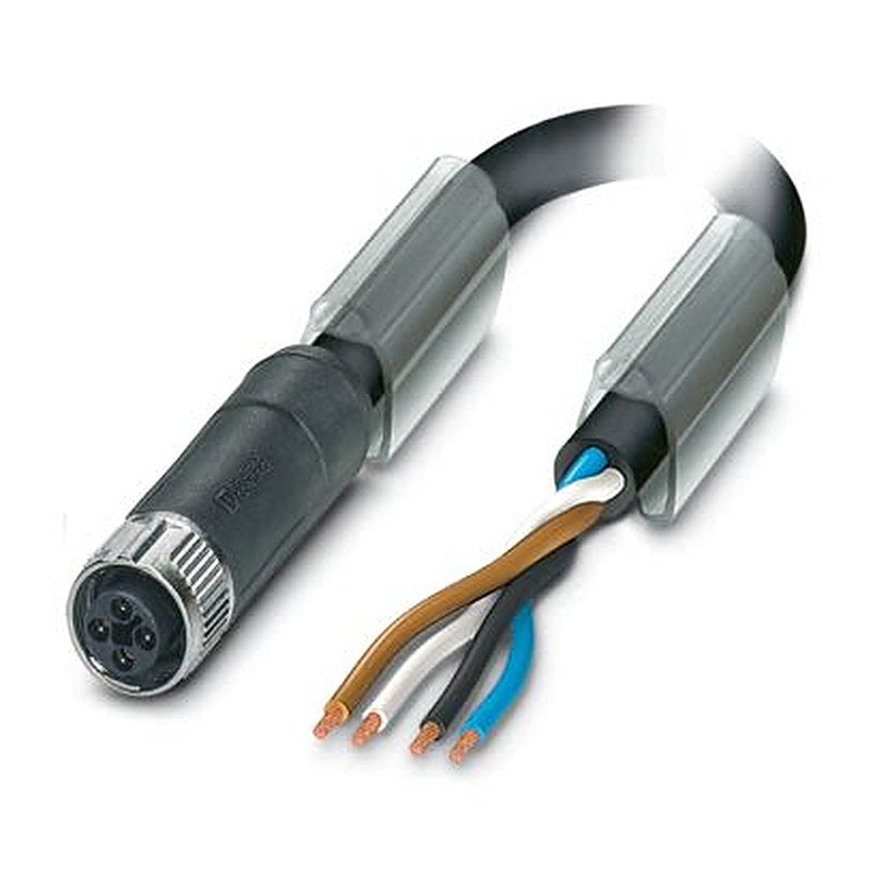 Phoenix Contact 0-PUR/M12FST, SAC-4P-20, 20 m 4 Core Power Cable, Black, Grey Polyurethane 80 °C