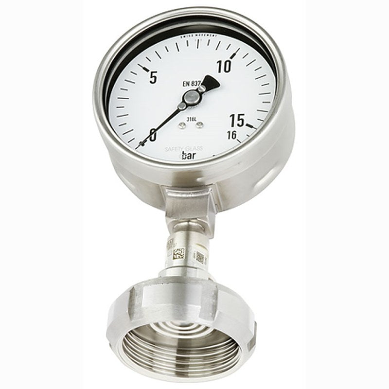 WIKA Threaded Pressure Gauge, 100 mm, 9 bar