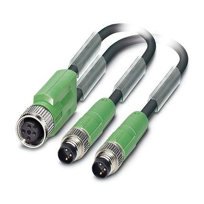 Phoenix Contact Female 4 way Straight to Male 3 way Straight Sensor Actuator Cable, 300 mm